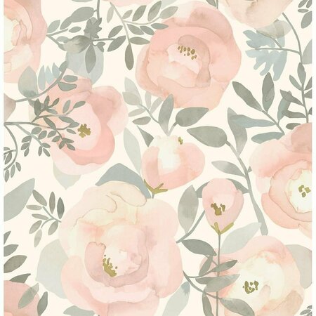 NUWALLPAPER Rose Peachy Keen Peel & Stick Wallpaper Pink NUS3829